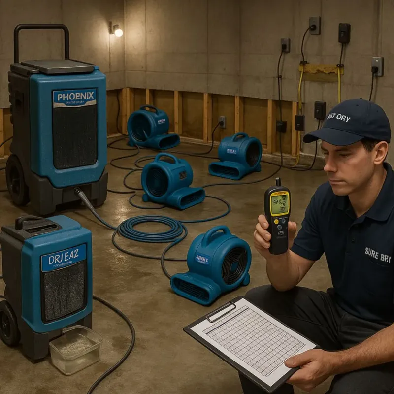 Structural Drying and Dehumidification process in Calico Rock, AR